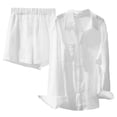 thumbnail image 4 of MDUKONU Women's Beach Short Set Stretchy Solid Color Outdoor White M, 4 of 4
