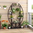 thumbnail image 2 of TribeSigns 63" x 20" x 12" 5-Tier Black Wood Plant Stand (2 Pack), 2 of 6