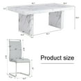 thumbnail image 4 of 79" Modern Faux Marble Dining Room Table Sets for 10,11 Piece Kitchen Dining Table and Chairs Set- Gather in Style and Comfort, 4 of 10