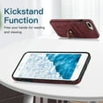 thumbnail image 4 of Case for iPhone 8 Plus / iPhone 7 Plus with Ring Holder Kickstand Card Slots Cover, PU Leather Soft TPU Bumper Shockproof Non-Slip Slim Phone Case for iPhone 8 Plus / iPhone 7 Plus 5.5 Inch,Winered, 4 of 17
