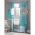 thumbnail image 4 of Teal Grey Sheer Curtains 96 Inches Long 2 Panels Graffiti Art Mottled Abstract Geometric Oil Painting Light Filtering Semi Sheer Window Curtains Drapes for Bedroom Living Room 52"x96", 4 of 7