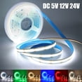 thumbnail image 2 of Tira de LED COB de 5 V, 12 V y 24 V de alta densidad RA90, 320 LED, luz lineal, cálida, natural, blanca fría, roja, azul hielo, amarilla y rosa, 2 of 5