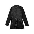 thumbnail image 4 of iEFiEL Girls Sparkling Sequins Mesh Patchwork Dance Leotard Jumpsuit,Sizes 6-14, 4 of 5