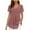 Hot Pink, variant on Womens T-Shirts Sevevn Women's Fashion Chiffon Solid Color Casual V-Neck Short Sleeve T-Shirt