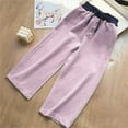 thumbnail image 5 of Pants for Girls Elastic Waisted Causal Loose Wide Leg Sweatpants with Pockets Kids Clothes Girls Size 3-15, 5 of 7