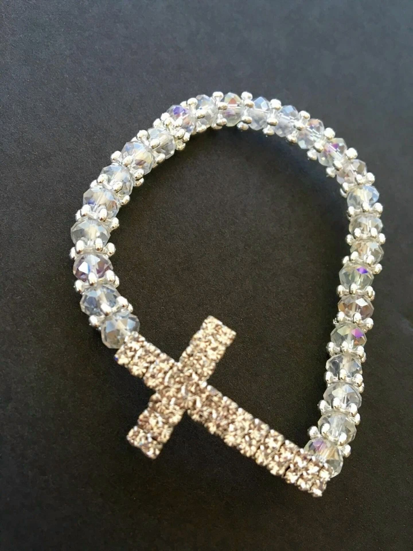 CIRCLE- 12Pc Baptism Party Favors Bracelets Crystal Party Communion Recuerdos Bautizo
