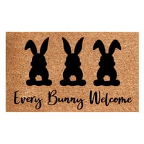 Easter-Decorative-Welcome-Doormat Outdoor-Entrance Easter Bunny Door Mat Non Slip Coir Front Door Mats for Spring Home Decor 16" x 24" Funny Welcome Outside Entry Decor for Patio Farmhouse