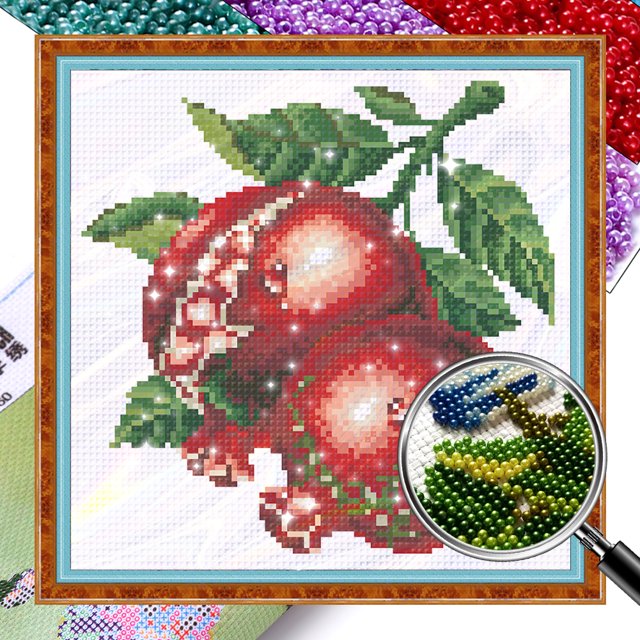 Kit Punto Cruz Granada Con Cuentas Bordado Parcial 9CT 25x25cm para El