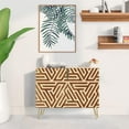 thumbnail image 2 of PixonSign Sideboard Buffet Cabinet, Kitchen Storage Cabinet with 2 Doors, Mid-Century Geometric Polygon Mazen, Cupboard Console Table for Dining Room - 35" L x 18" W x 29" H, 2 of 5