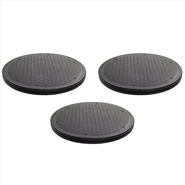 3X Soporte de Rodamientos de Bolas de Acero Giratorio Giratorio de 12 Pulgadas para Monitor Giratorio de TV Susans Perezosos Forma Redonda Negra