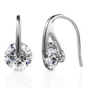 Cate & Chloe McKayla 18k White Gold Plated Drop Earrings with Swarovski Crystals Gift for Women