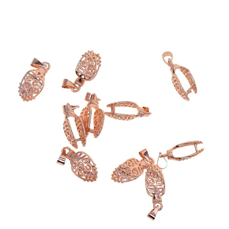 10x Filigree Pendant Pinch Bails Metal Clips Jewelry Making