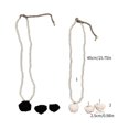 thumbnail image 3 of Imitation Pearls Necklace Floral Choker Neckchain Exquisite Black/White Roses, 3 of 5