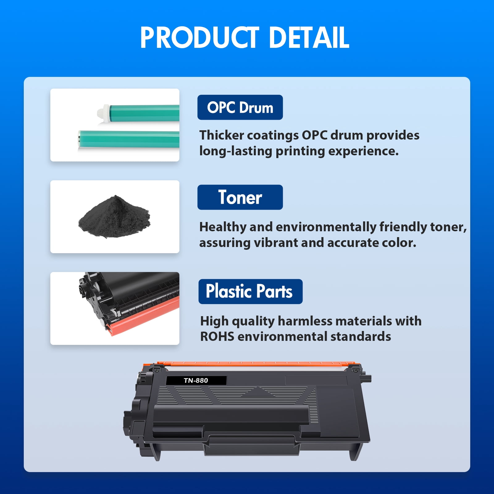 TN880 Super High Yield Toner Cartridge 2-Pack Compatible for Brother TN880 Black TN-880 TN 880 HL-L6200DW L6200DWT L6400DW L6400DWT MFC-L6700DW L6800DW L6900DW Printer Ink