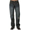 thumbnail image 1 of Level 7 Mens Relaxed Bootcut Premium Denim Jeans With Artisan Handcrafted Wash, 1 of 5
