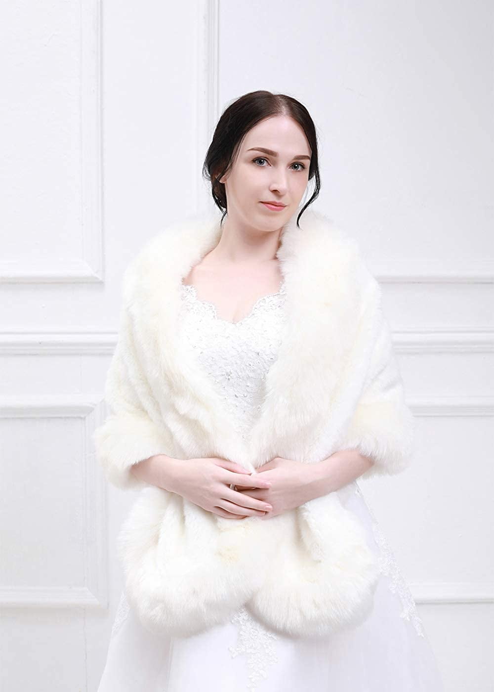Bridal Faux Fur Wrap Wedding Fur Stole 
