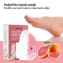 WAXKISS Grapefruit flavor Intensive Moisturizing Paraffin Foot Masks - Reusable 1-Pair Spa Gloves for Instant Softness & Hydration