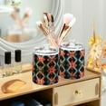 thumbnail image 3 of Yayeee 2 Pack Qtip Holder Bathroom Cotton Swab Canister with Lid Clear Dispenser Set, Green Abstract, 3 of 6