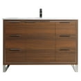 thumbnail image 2 of Fine Fixtures Opulence Collection 48 in. W x 20 in. D x 33 in. H Bathroom Vanity in Walnut Ebony with White Ceramic Sink - Chrome hardware, 2 of 7