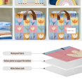 thumbnail image 4 of Yayeee Foldable Storage Basket for Shelves with Handles Set of 2 Waterproof Cloth Bins, Blue Flowers, 4 of 7