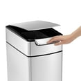 thumbnail image 5 of simplehuman 40 Liter / 10.6 Gallon Slim Touch-Bar Kitchen Trash Can, Brushed Stainless Steel, 5 of 6