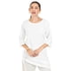 thumbnail image 1 of Blusa de lino corte asimetrico Roman Fashion /Juvenil, 0340 (Blanco) blanco M, 1 of 5