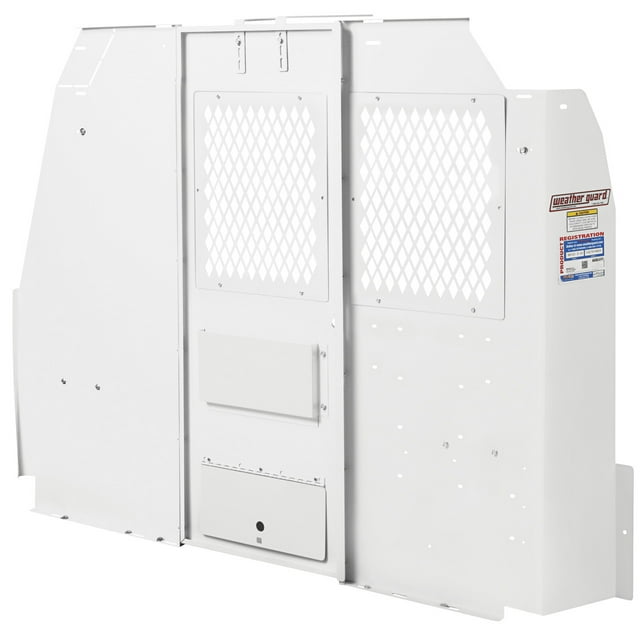 Weather Guard Bulkhead Divider 96102-3-01 Full Bulkhead; With Mesh Window; White; Steel