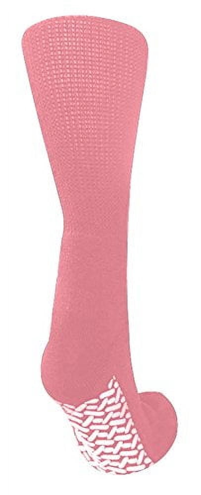 Diabetic Socks Unisex- Non Skid Hospital Loose Fitting Slipper Socks With Gripper Bottoms - 3 Pack Savings - Gripper socks (Pink, 9-11)