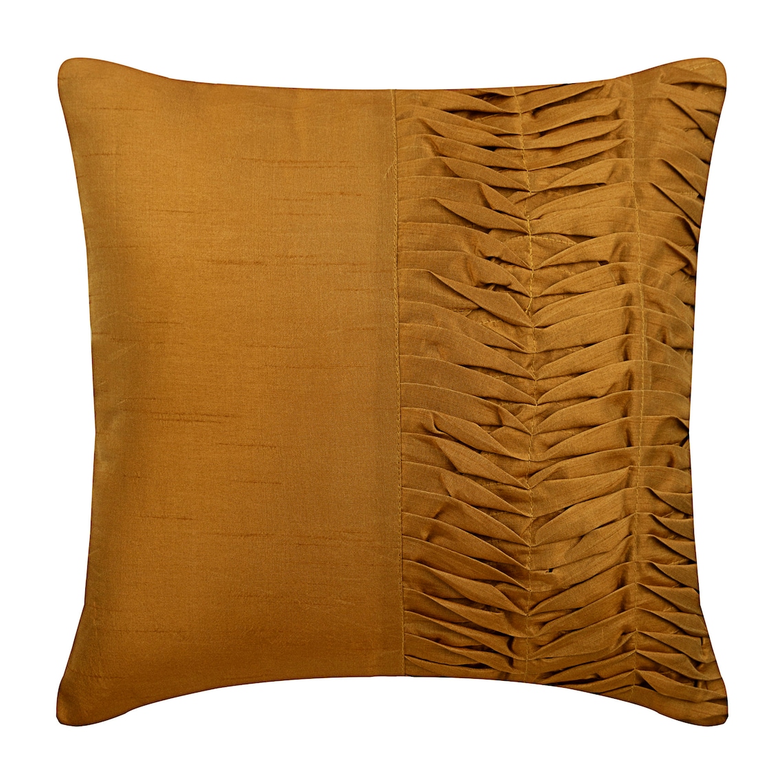 Pillow Sham, Gold Brown Euro Pillow Covers 26x26 inch (65x65 cm), Silk