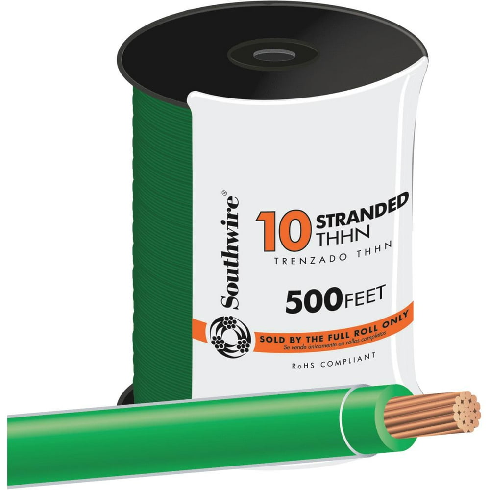 Southwire 500 Ft. 10 AWG Stranded Green THHN Wire 22977357 Walmart