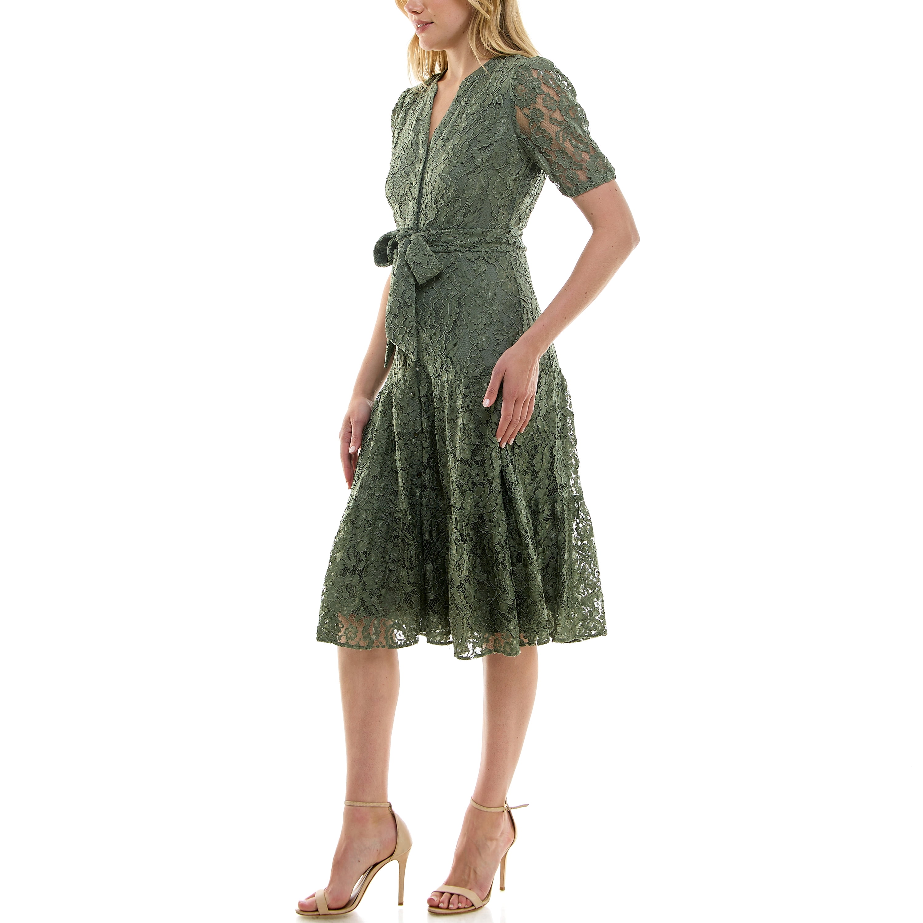 Nanette Lepore Women's Puff Sleeve Lace Midi Dress, Sizes XS-XXXL