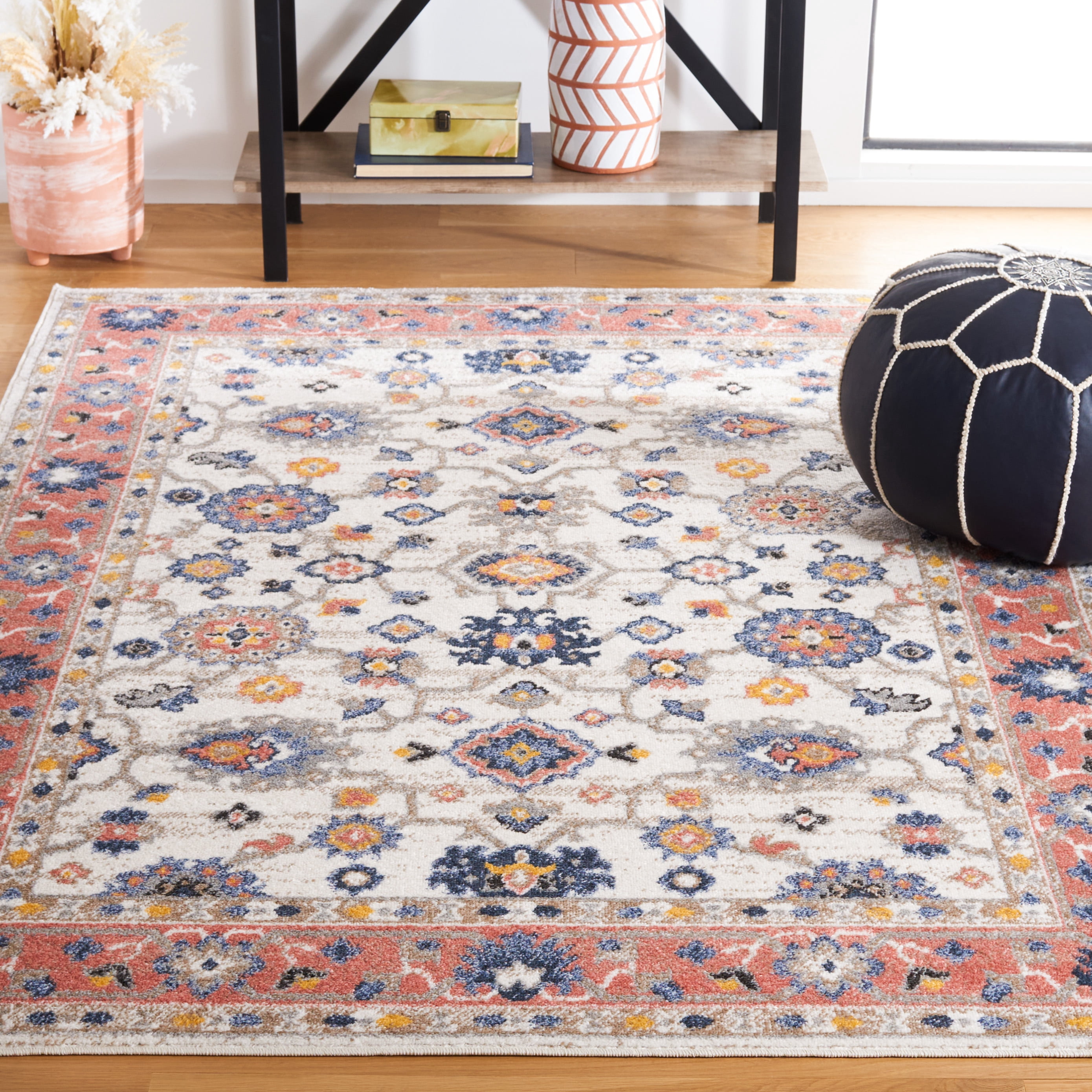 SAFAVIEH Astoria Tatjana Traditional Area Rug, Ivory/Rust, 4' x 6'