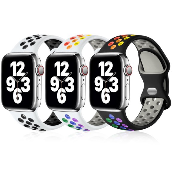 Funbiz Compatible with Apple Watch Bands 38mm 40mm 41mm 42mm 44mm 45mm 49mm for Women Men, Breathable Air Hole Sport Bands for iWatch Ultra SE Series 8 7 6 5 4 3 2 1, Small