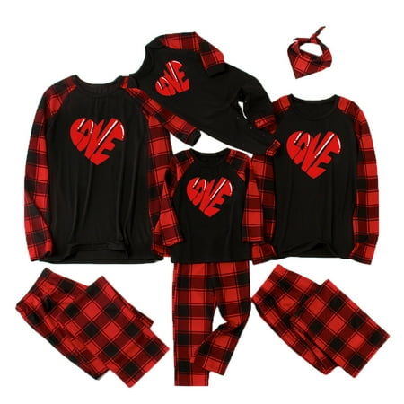 

Christmas Pajamas for Family Parent-Child Outfit Winter Fall A Print Matching Xmas Matching Pjs Holiday Home Xmas Sleepwear For Pajama Sets