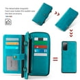 thumbnail image 6 of Samsung Galaxy S20 FE 5G Wallet Case, Dteck 2 in 1 Magnetic Detachable Wallet Purse [Crossbody Chain] Durable PU Leather Zipper Handbag Folio Flip Card Slot Protection Back Cover, Blue, 6 of 10