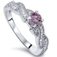 thumbnail image 1 of 3/8ct Pink Diamond Infinity Vintage Engagement Ring 14K White Gold, 1 of 3
