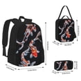 thumbnail image 2 of Balery Tricolor Koi Fish Trio Mochila escolar 3 en 1 para niños: mochila resistente con lonchera térmica y estuche para lápices. Mochila escolar para niños y niñas., 2 of 7