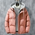 thumbnail image 4 of Fashion Hooded Jacket Men Winter Windproof Thickened Fake Two-piece Coat Solid Leisure Sports Cotton Jacket, 4 of 5