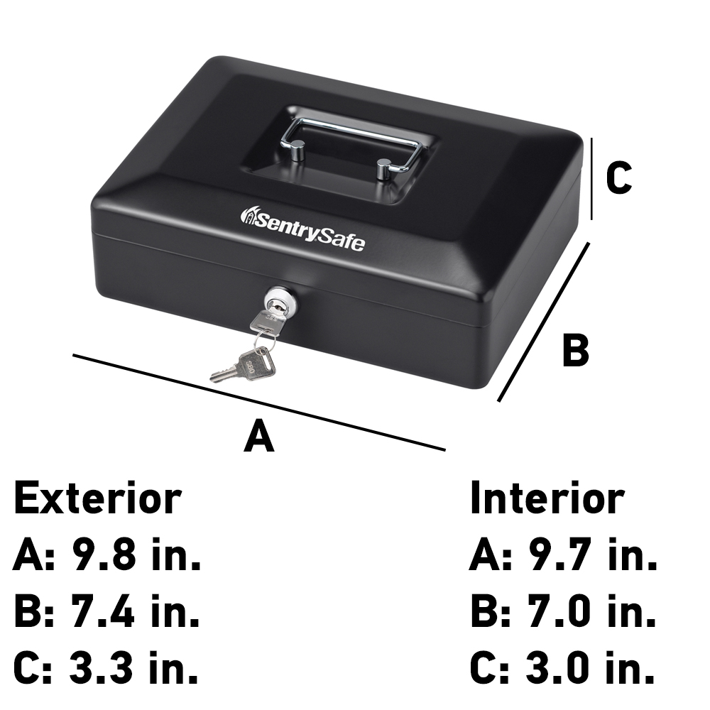 SentrySafe CB10 Steel Cash Box with Key Lock photo 3