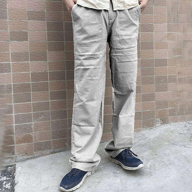 Men's Casual Pants - Versatile Splicing Printed Overalls for Everyday Wear and Work Trousers