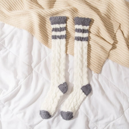 

Winter Savings Clearance! SuoKom Winter Women Coral Fleece Socks Middle Tube Sleeping Home Solid Calf Socks