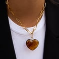 thumbnail image 5 of Sunyuer 18K Gold-Plated Stainless Steel & Resin Heart Pendant Necklace for Women - Classic & Versatile Fashion Jewelry with Fade-Resistant Finish, 5 of 7