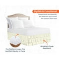 thumbnail image 3 of CCNY 18" Inch Drop Multi Ruffled Bed Skirt Twin XL Size 100% Microfiber Made Ivory Color, 3 of 6