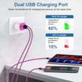 thumbnail image 2 of Type C Charger Block, Dual Port Wall Charger Adapter with 2pcs Type C Charging Cable 6FT, USB C Charger Fast Charging USB Brick Cube Power Base Charger Station Compatible for iPhone Samsung, Pink, 2 of 8