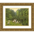 thumbnail image 1 of Adamov, Alexey 24x19 Gold Ornate Wood Framed with Double Matting Museum Art Print Titled - Iris by the River, 1 of 4