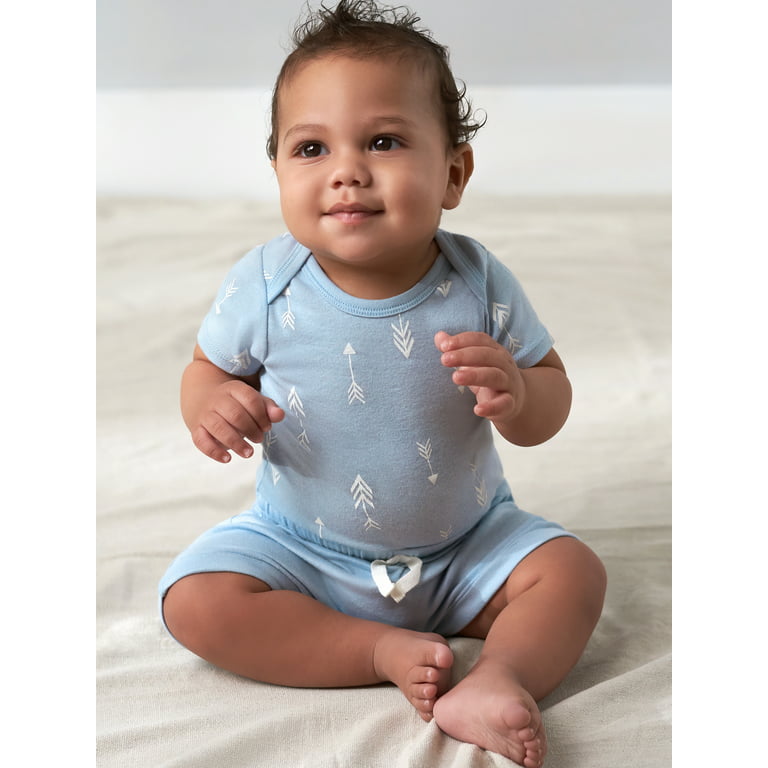 Modern Moments by Gerber Baby Boy Short Sleeve Onesies Bodysuits, 4-Pack,  (Newborn-24 Months)