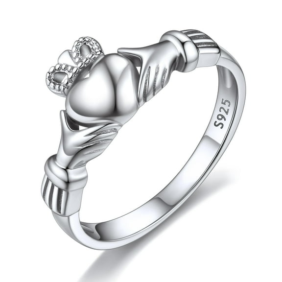 ChicSilver Sterling Silver Irish Claddagh Promise Fashion Ring for Women Unisex Size 4