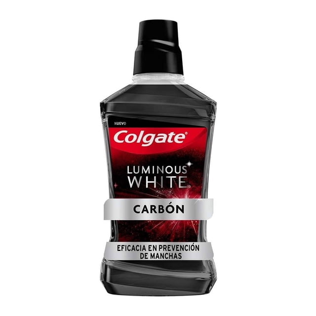 Enjuague Bucal Colgate Luminous White Charcoal Carbón Activado 500 ml