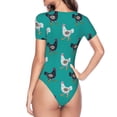thumbnail image 4 of Fotbe Funny Chicken Women's Crew Neck Short Sleeves Bodysuit Tops Round Neck Slim Sleeveless Soft Comfortable Basic-Medium, 4 of 9