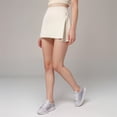 thumbnail image 2 of Women's High Waist Active Skirt with Overlapping Front Panel and Subtle Side Eyelet Detail - Large, Off White, 2 of 6